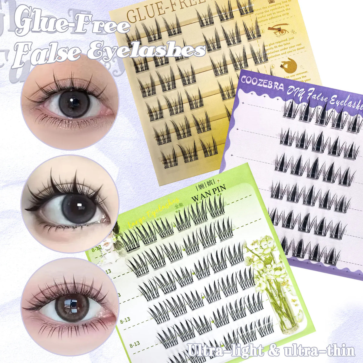 KissICON KissIcon Six Row Glue Free Lashes Curled Long