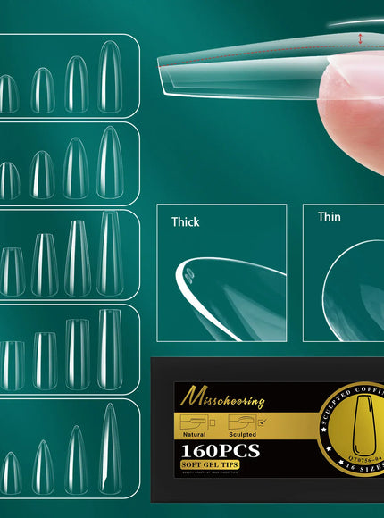 KissICON [KissIcon] Soft Gel Nail Tips Full Cover Almond