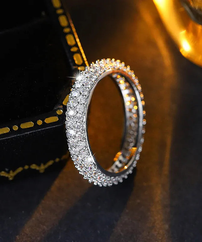 KissICON KissIcon Sparkling Zirconia Ring - Silver Plated Stackable