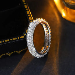 KissICON KissIcon Sparkling Zirconia Ring - Silver Plated Stackable