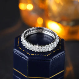 KissICON KissIcon Sparkling Zirconia Ring - Silver Plated Stackable