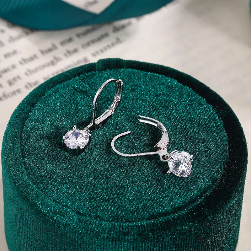 KissICON KissIcon Square White Zircon Earring - 925 Silver Plated