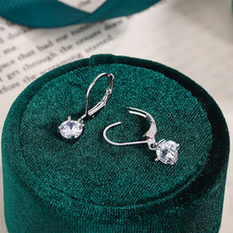 KissICON KissIcon Square White Zircon Earring - 925 Silver Plated