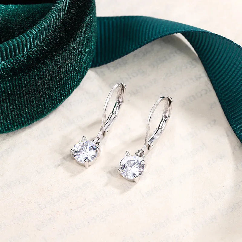 KissICON KissIcon Square White Zircon Earring - 925 Silver Plated