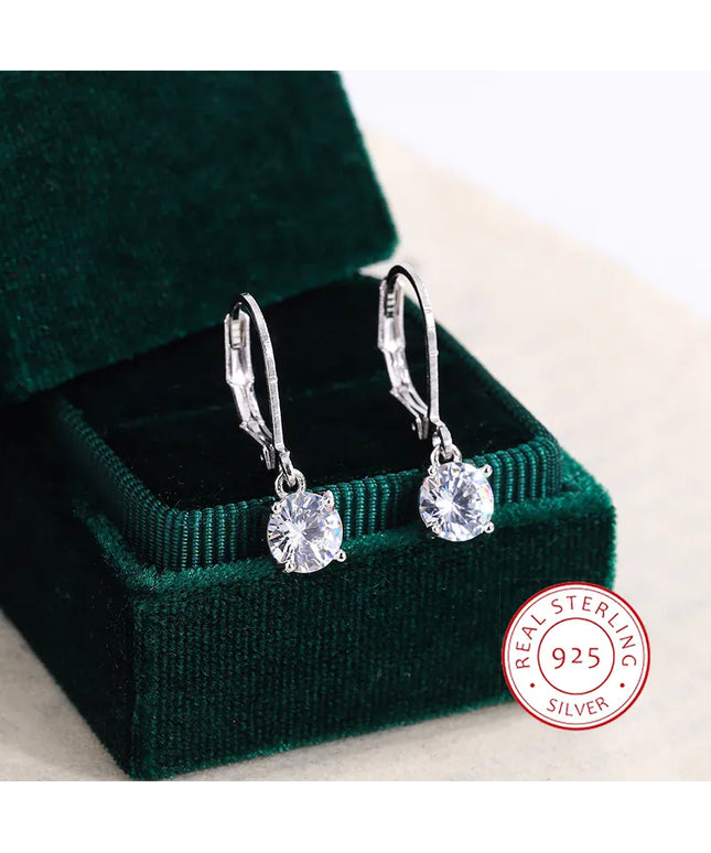 KissICON KissIcon Square White Zircon Earring - 925 Silver Plated