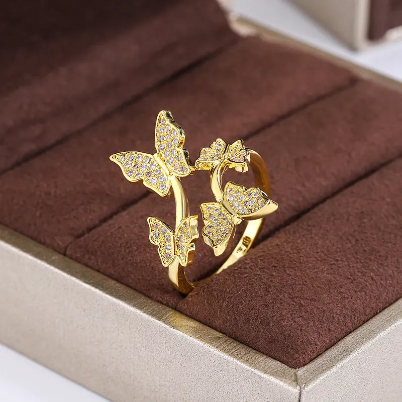 KissICON KissIcon Sterling Butterfly Zircon Ring - Open Prom Jewelry