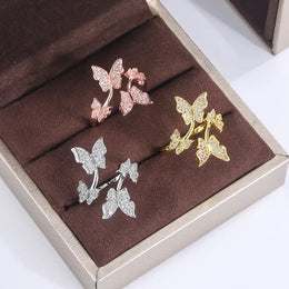 KissICON KissIcon Sterling Butterfly Zircon Ring - Open Prom Jewelry