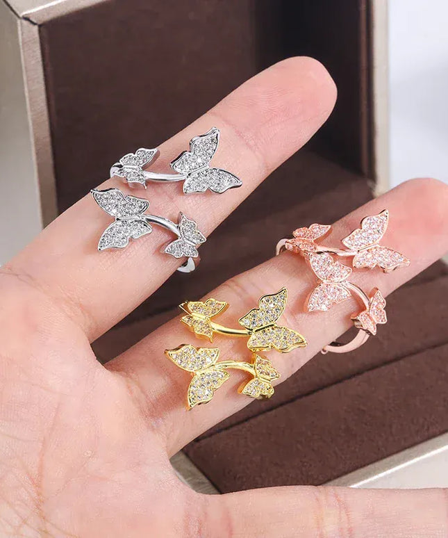 KissICON KissIcon Sterling Butterfly Zircon Ring - Open Prom Jewelry