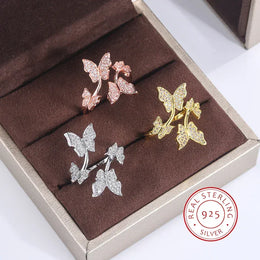 KissICON KissIcon Sterling Butterfly Zircon Ring - Open Prom Jewelry