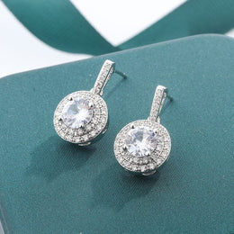 KissICON KissIcon Sterling Silver Earrings - Retro Diamond Look