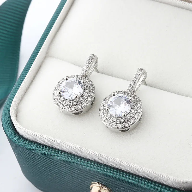 KissICON KissIcon Sterling Silver Earrings - Retro Diamond Look