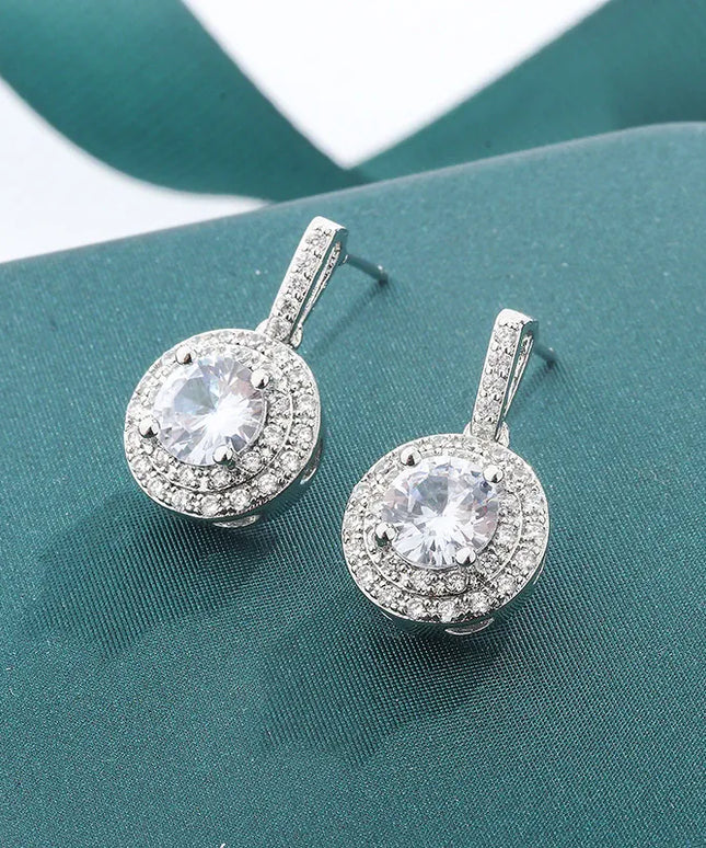 KissICON KissIcon Sterling Silver Earrings - Retro Diamond Look