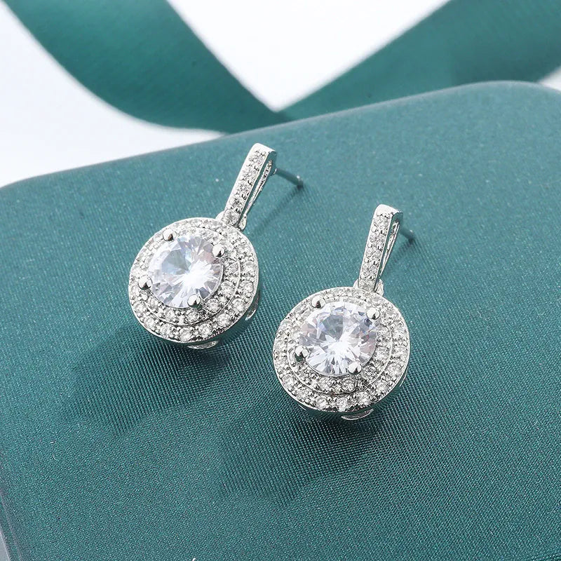 KissICON KissIcon Sterling Silver Earrings - Retro Diamond Look