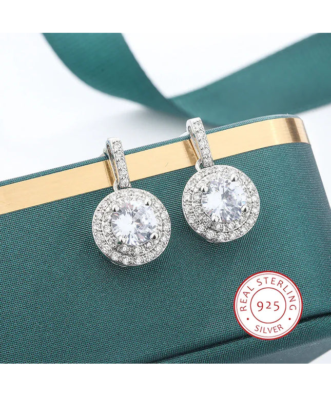 KissICON KissIcon Sterling Silver Earrings - Retro Diamond Look