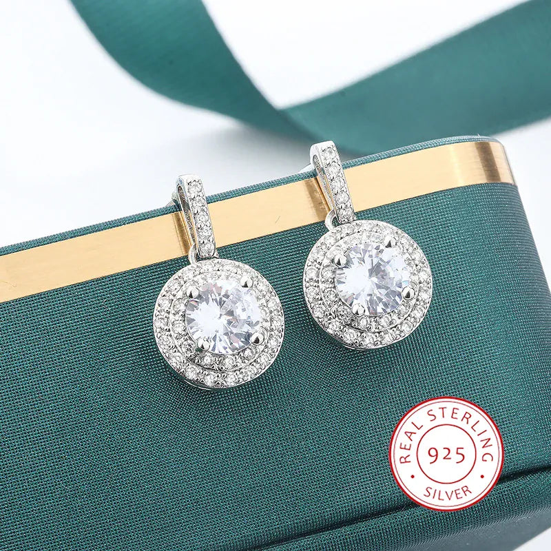 KissICON KissIcon Sterling Silver Earrings - Retro Diamond Look