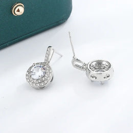 KissICON KissIcon Sterling Silver Earrings - Retro Diamond Look