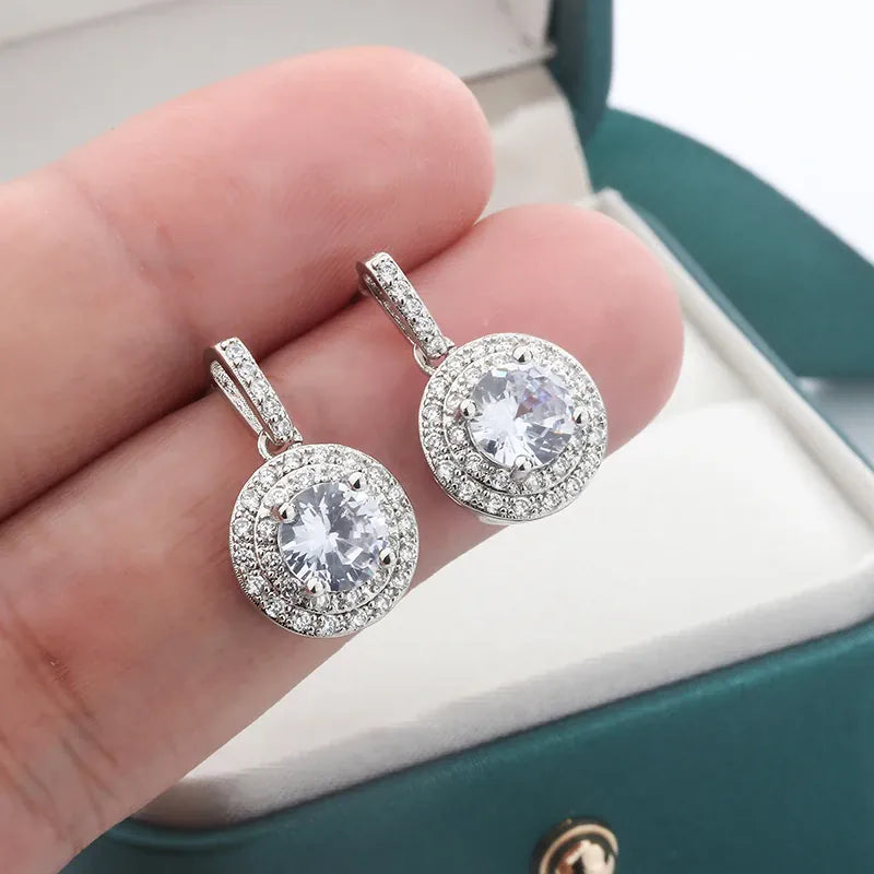 KissICON KissIcon Sterling Silver Earrings - Retro Diamond Look
