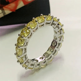 Dropshipman KissIcon Sterling Silver Eternity Promise Ring - 5x3mm CZ