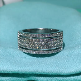 Dropshipman KissIcon Sterling Silver Eternity Promise Ring - 5x3mm CZ