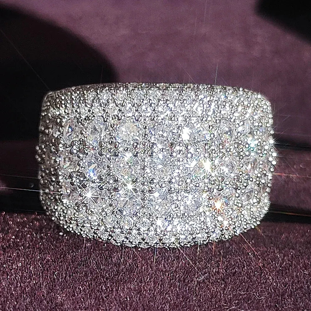 Dropshipman KissIcon Sterling Silver Eternity Promise Ring - 5x3mm CZ
