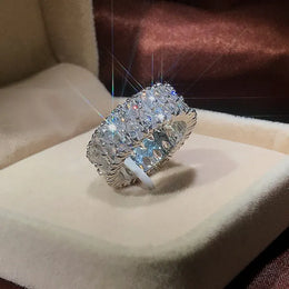 Dropshipman KissIcon Sterling Silver Eternity Promise Ring - 5x3mm CZ