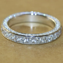 Dropshipman KissIcon Sterling Silver Eternity Promise Ring - 5x3mm CZ