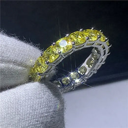Dropshipman KissIcon Sterling Silver Eternity Promise Ring - 5x3mm CZ