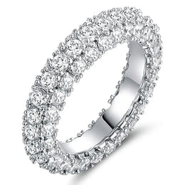 Dropshipman KissIcon Sterling Silver Eternity Promise Ring - 5x3mm CZ