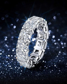 Dropshipman KissIcon Sterling Silver Eternity Promise Ring - 5x3mm CZ