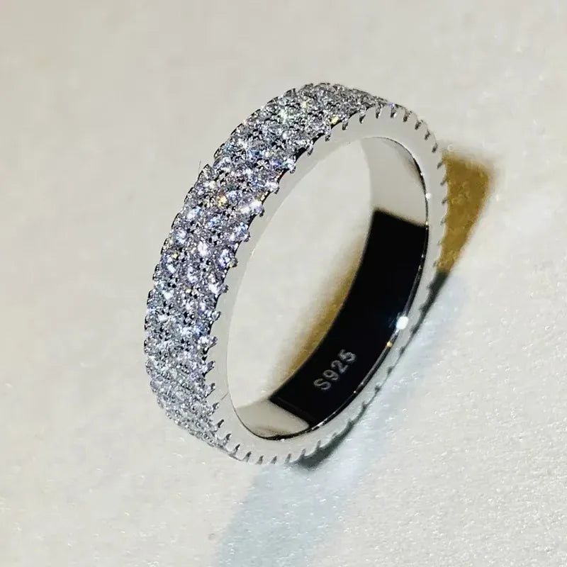 Dropshipman KissIcon Sterling Silver Eternity Promise Ring - 5x3mm CZ