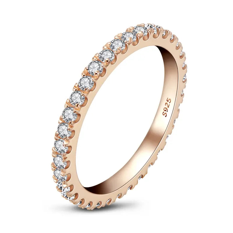 Dropshipman KissIcon Sterling Silver Eternity Promise Ring - 5x3mm CZ