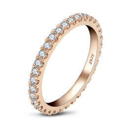 Dropshipman KissIcon Sterling Silver Eternity Promise Ring - 5x3mm CZ