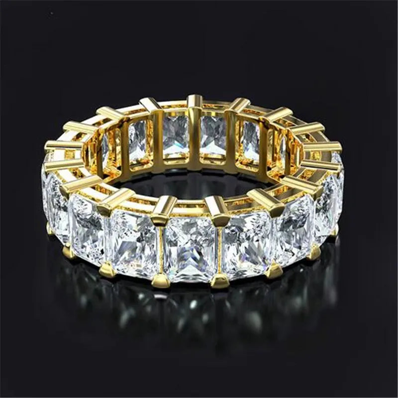 Dropshipman KissIcon Sterling Silver Eternity Promise Ring - 5x3mm CZ