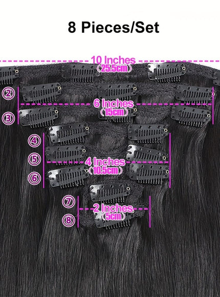 KissICON KissIcon Straight Clip Human Hair Extensions - RemyBrazilian