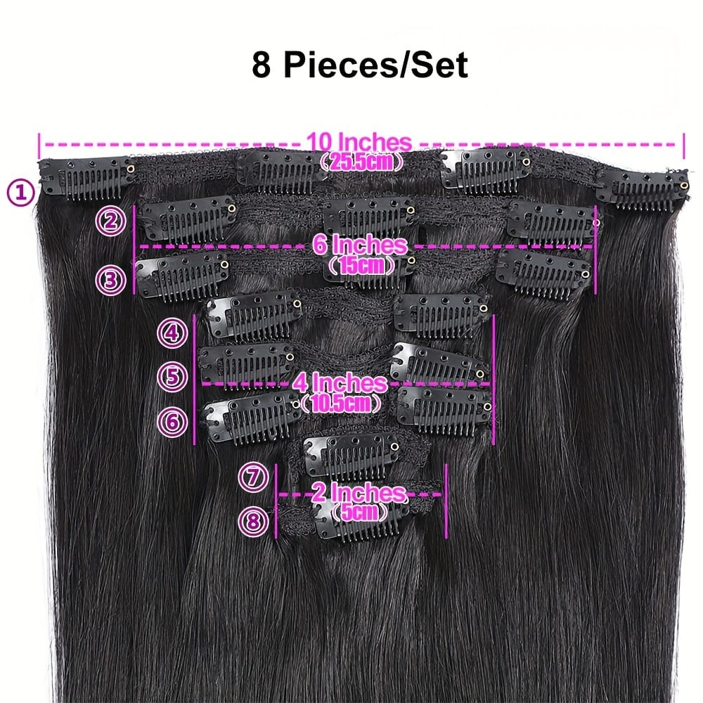 KissICON KissIcon Straight Clip Human Hair Extensions - RemyBrazilian