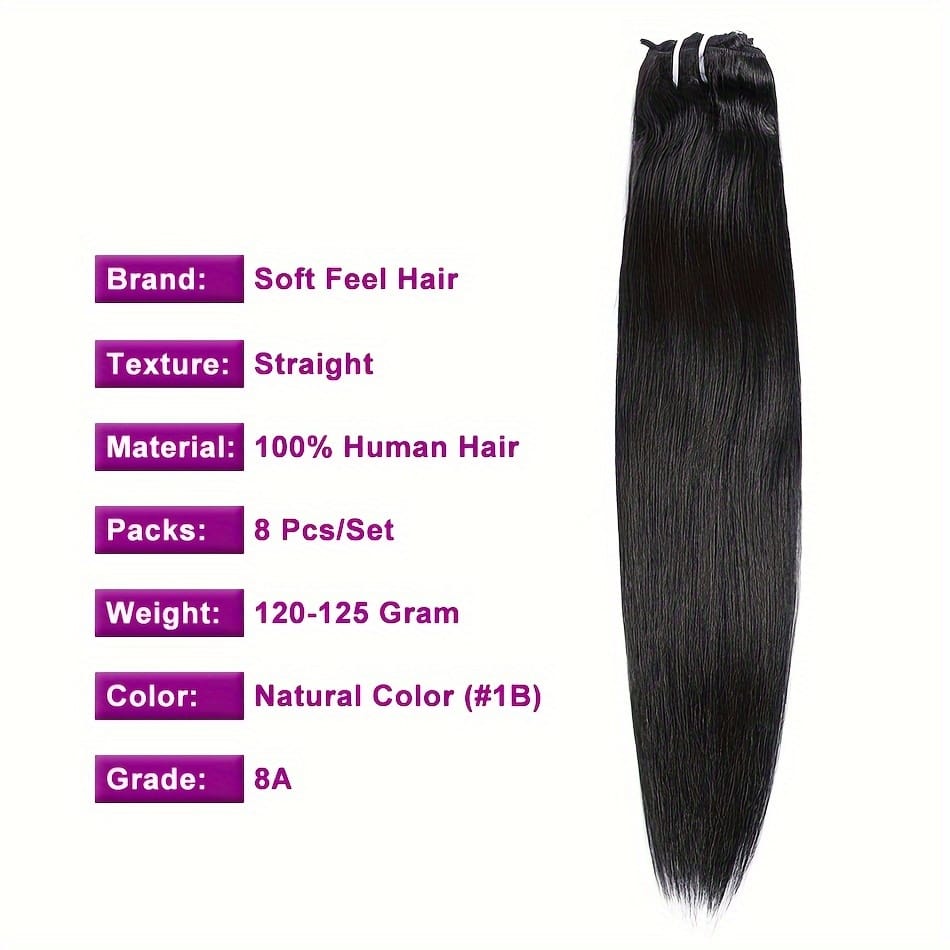 KissICON KissIcon Straight Clip Human Hair Extensions - RemyBrazilian