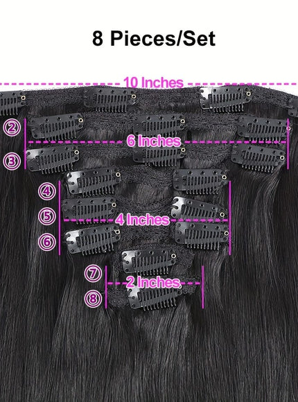 KissICON KissIcon Straight Clip Human Hair Extensions - RemyBrazilian