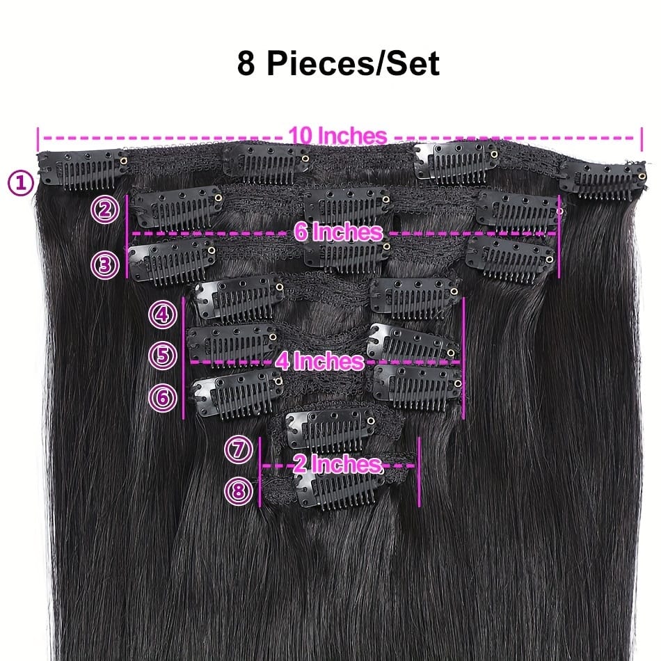 KissICON KissIcon Straight Clip Human Hair Extensions - RemyBrazilian