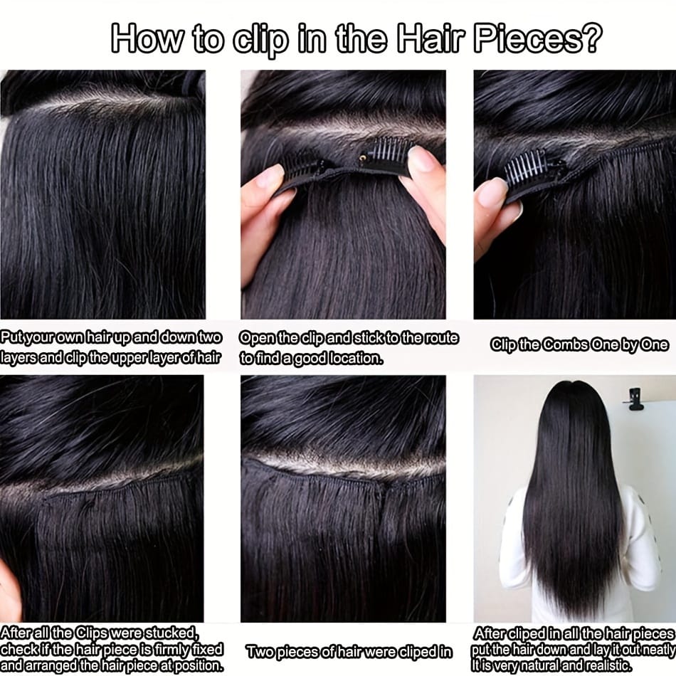KissICON KissIcon Straight Clip Human Hair Extensions - RemyBrazilian
