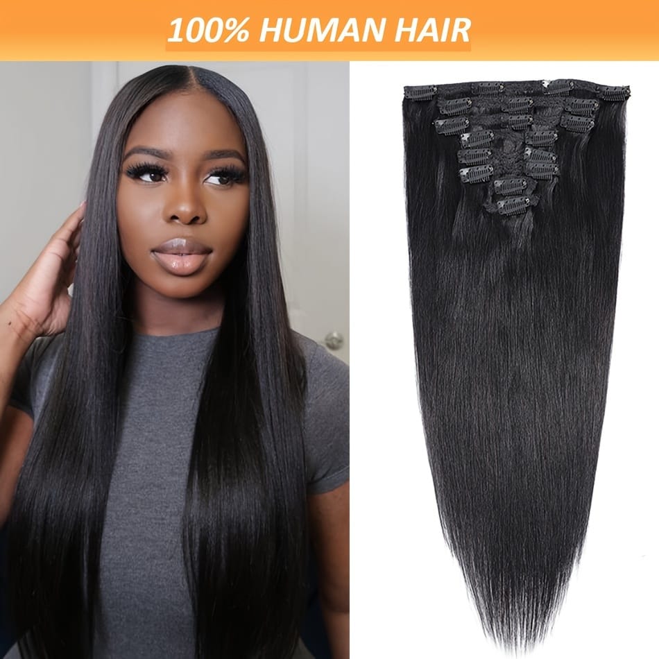 KissICON KissIcon Straight Clip Human Hair Extensions - RemyBrazilian