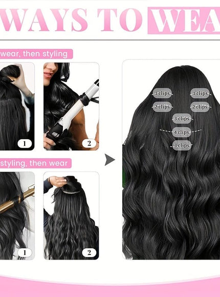 KissICON KissIcon Straight Clip In Hair Extensions - Unprocessed