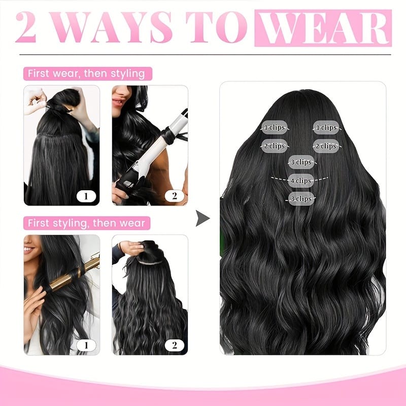 KissICON KissIcon Straight Clip In Hair Extensions - Unprocessed