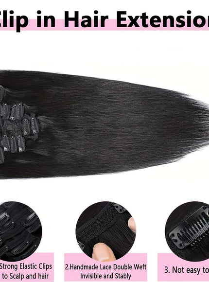 KissICON KissIcon Straight Clip In Hair Extensions - Unprocessed