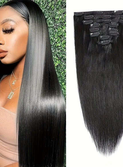 KissICON KissIcon Straight Clip In Hair Extensions - Unprocessed