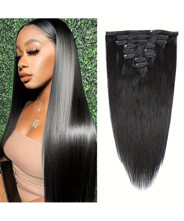 KissICON KissIcon Straight Clip In Hair Extensions - Unprocessed