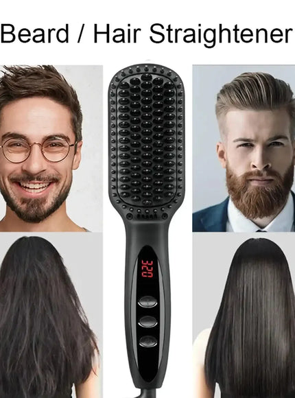 KissICON KissIcon Straightener Brush - Quick Styling Frizz Control