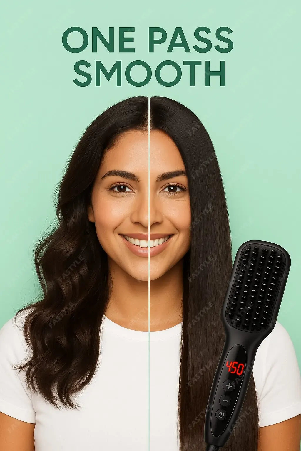 KissICON KissIcon Straightener Brush - Quick Styling Frizz Control