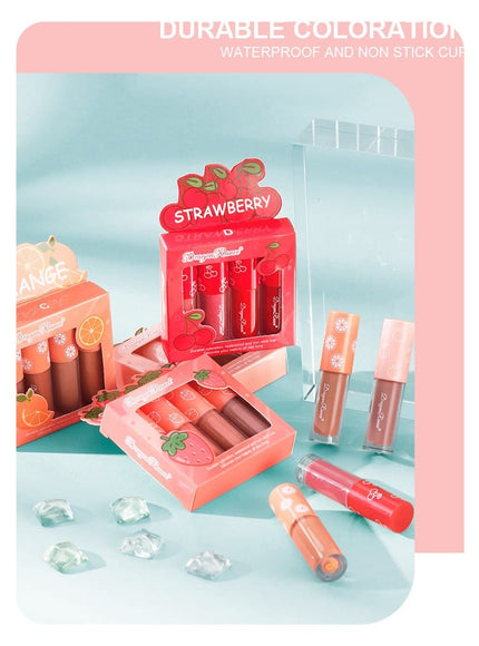 KissICON KissIcon Strawberry Matte Lipstick Set - Waterproof