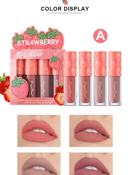 KissICON KissIcon Strawberry Matte Lipstick Set - Waterproof