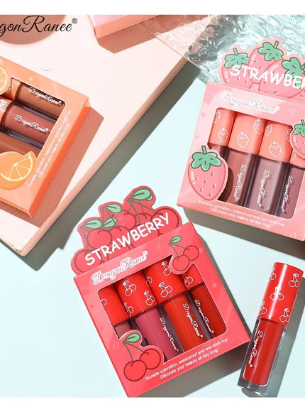 KissICON KissIcon Strawberry Matte Lipstick Set - Waterproof